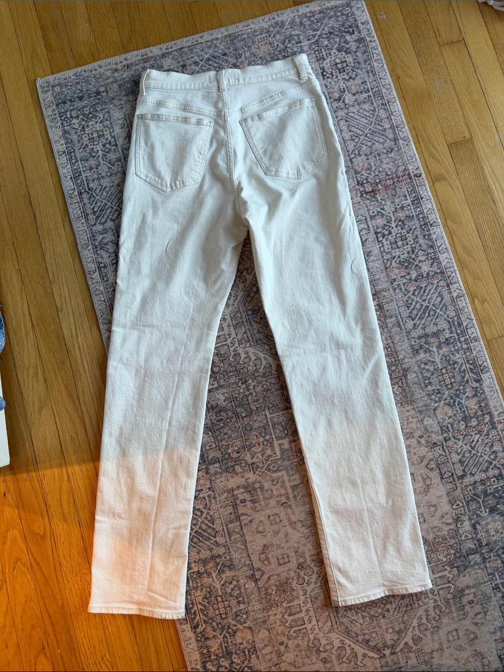 Madewell Cream 90’s Straight Jeans Size 29Tall - Picture 4 of 9